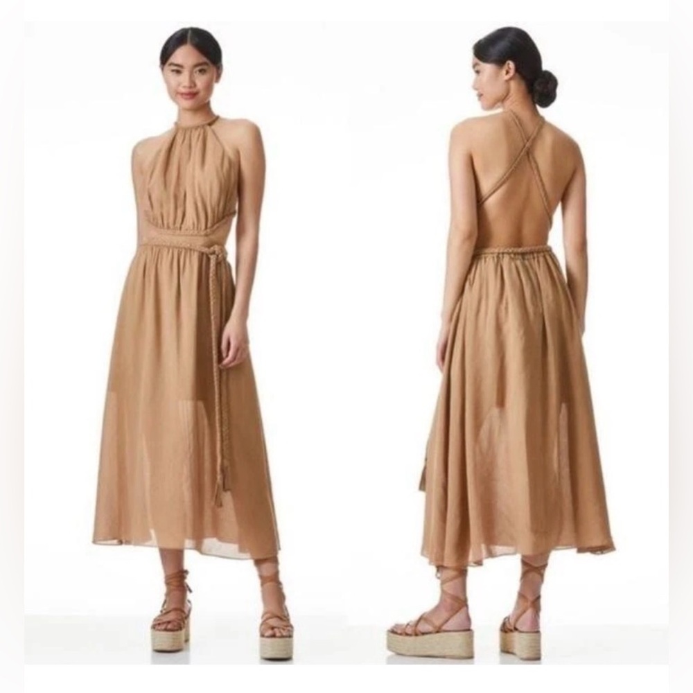 ALICE + OLIVIA Faith open-back woven midi dress 4